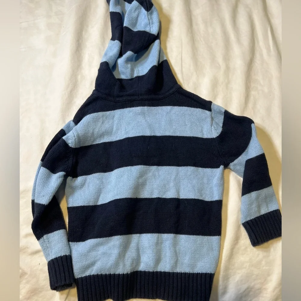 Baby GAP boys cotton striped sweater with Hood
